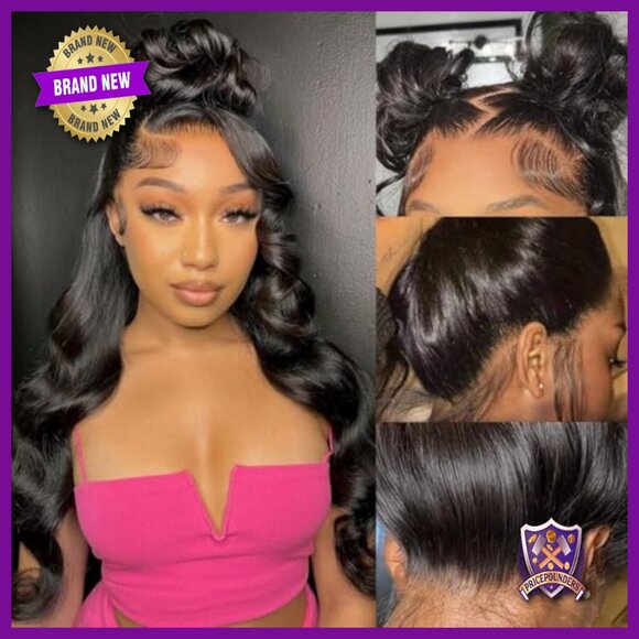 18 Inch Human Hair Wig 360 Lace Front Body Wave Glueless Pre Plucked